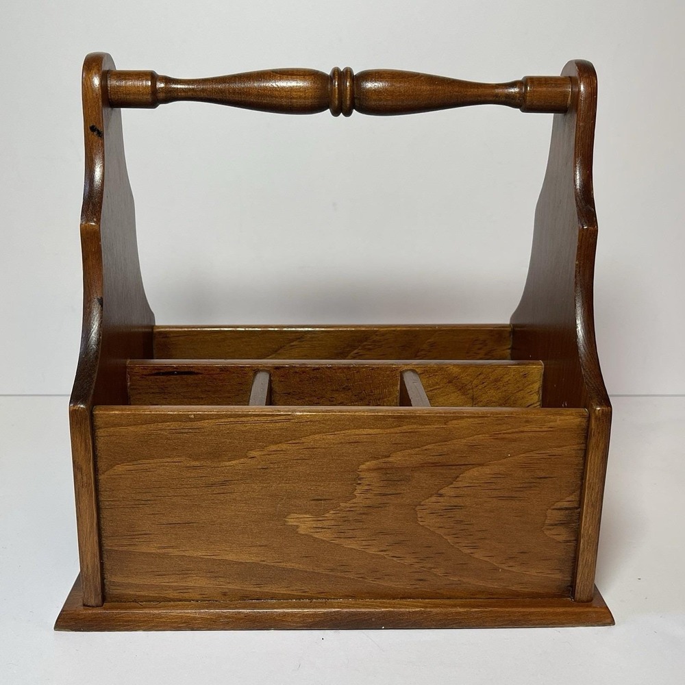 Pfaltzgraff Yorktowne Wooden Utensil/Silverware-Pen/Pencil Caddy Cottagecore VTG - Picture 5 of 16